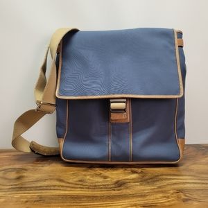 Coach blue canvas messenger bag